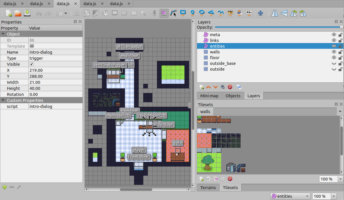 Tiled is the level editor I’m using for development